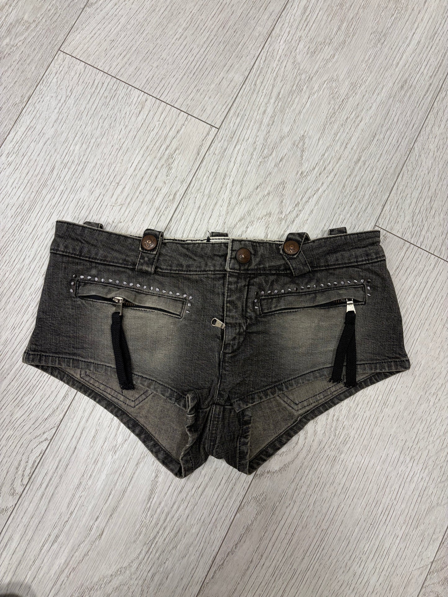 Parasuco Cult Studded Denim Micro Shorts #13336