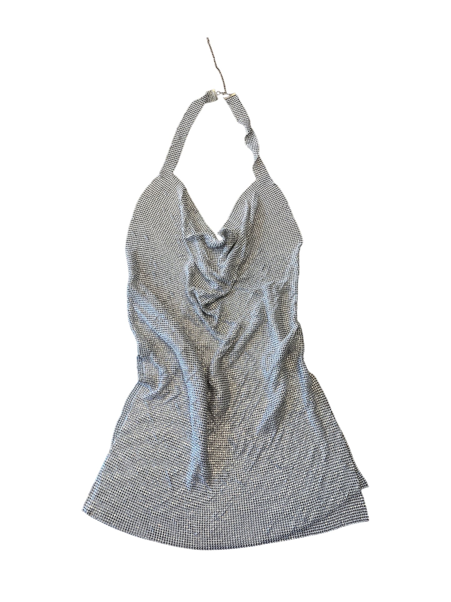 Silver Chainmail Halter Dress #12773