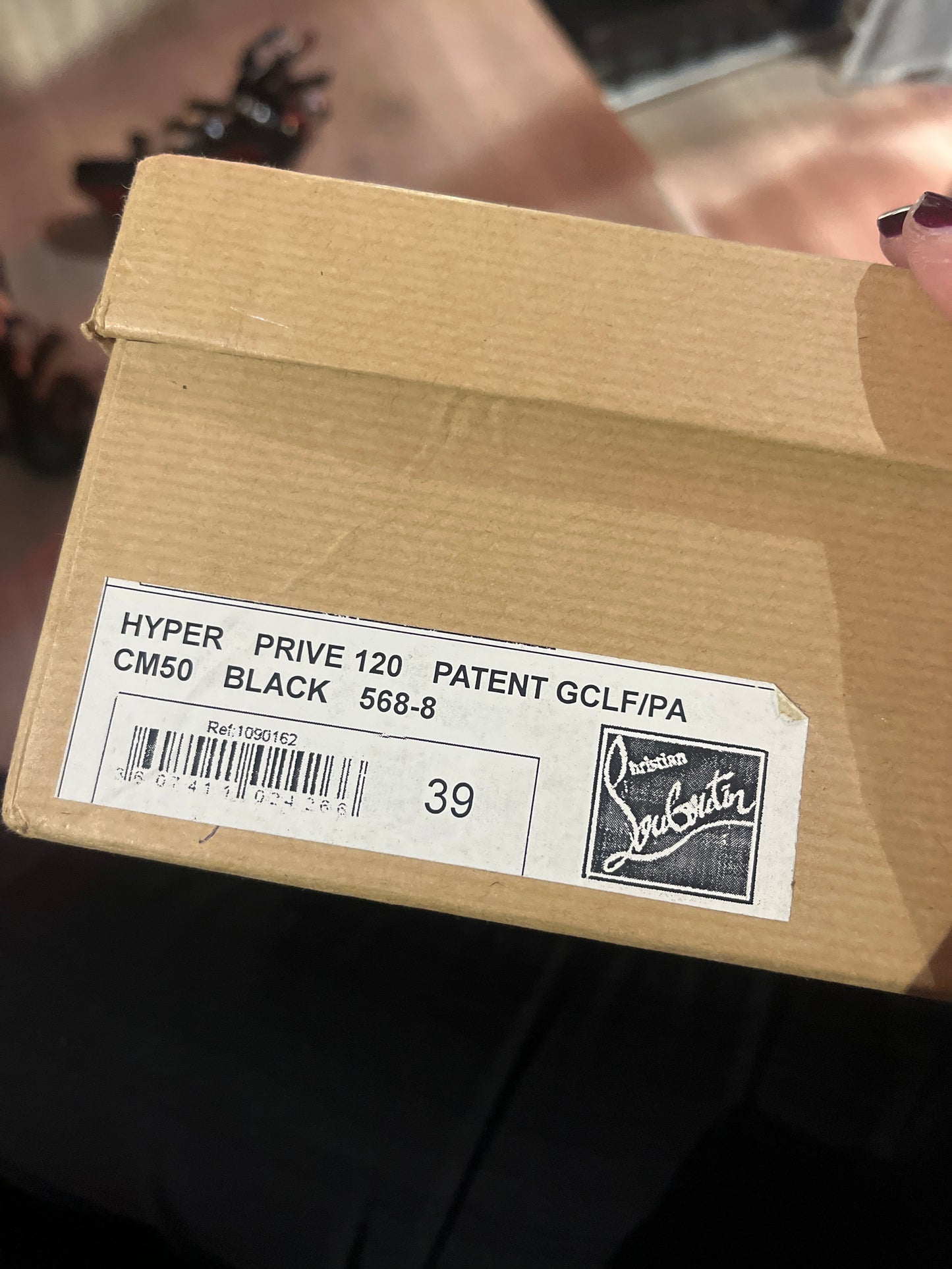 Christian Louboutin “Hyper Prive 120” Patent Platform Heels – Black – Size 39 #11714