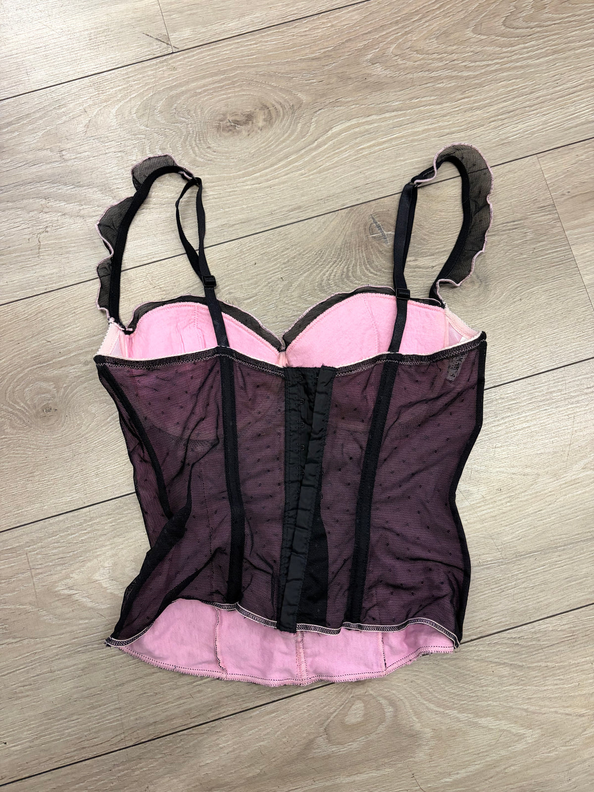 Lormar Polka Dot Mesh Corset #13302