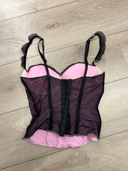 Lormar Polka Dot Mesh Corset #13302