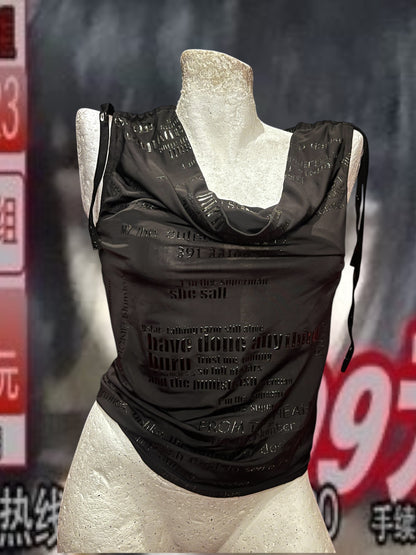 dark club intellectual girl top #10640