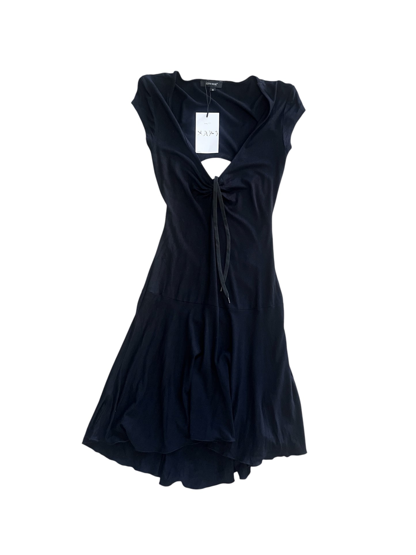 Denny Rose Black Cut-Out Tie Dress #12446