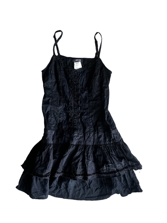 Morgan Black Cotton Dress S #4066