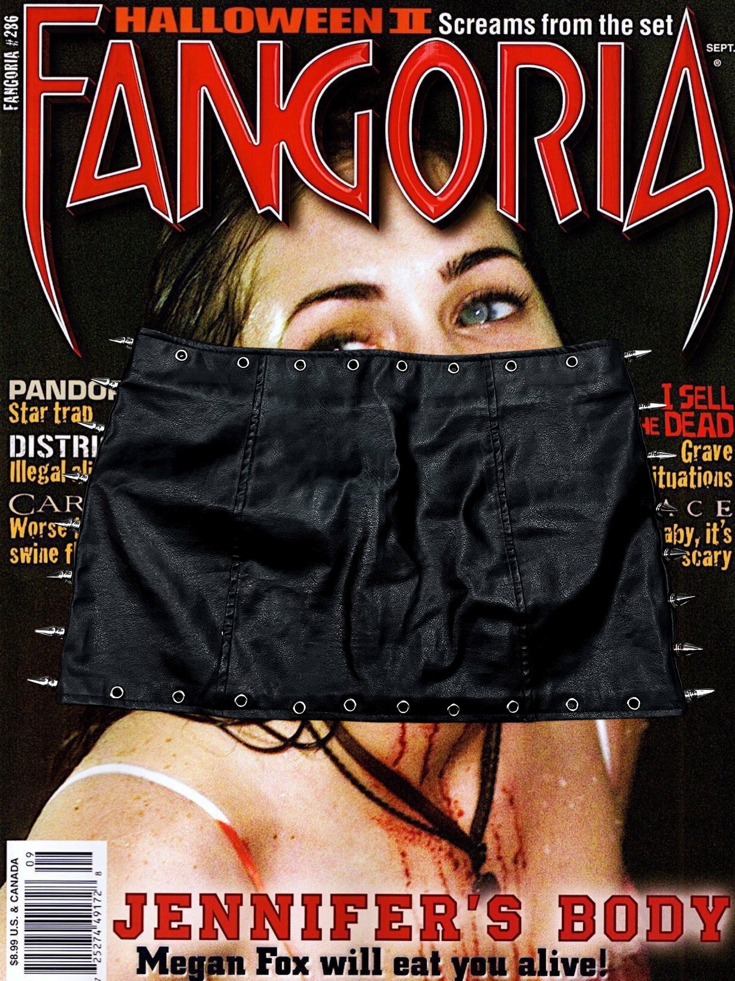 Spiked Vinyl Skirt #10460