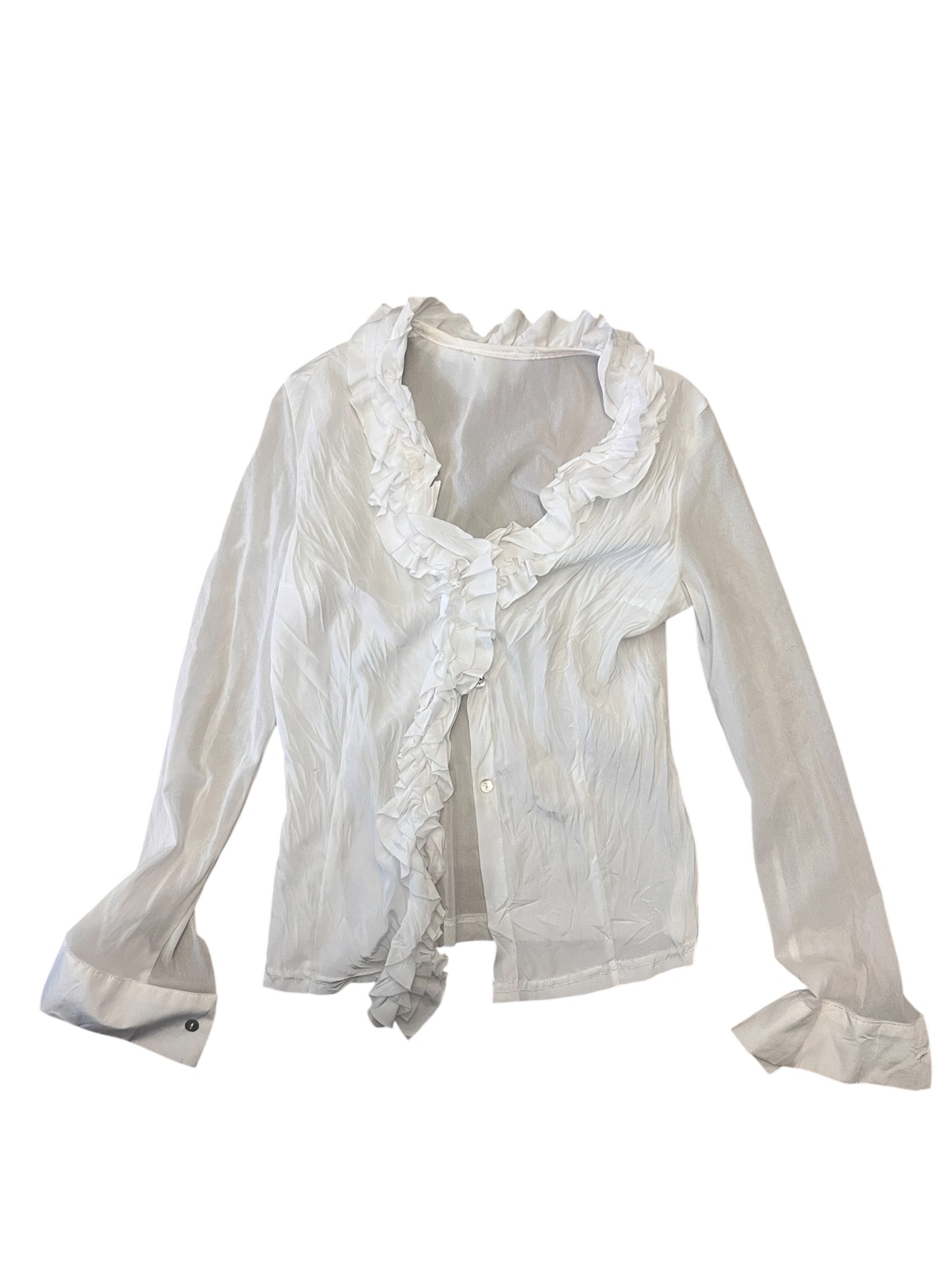 Sheer Ruffle Front Blouse #11850