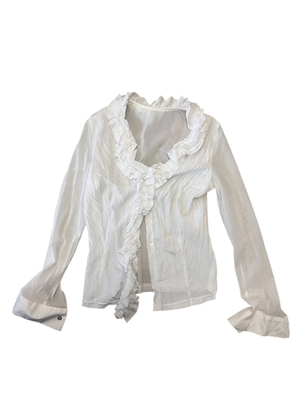 Sheer Ruffle Front Blouse #11850