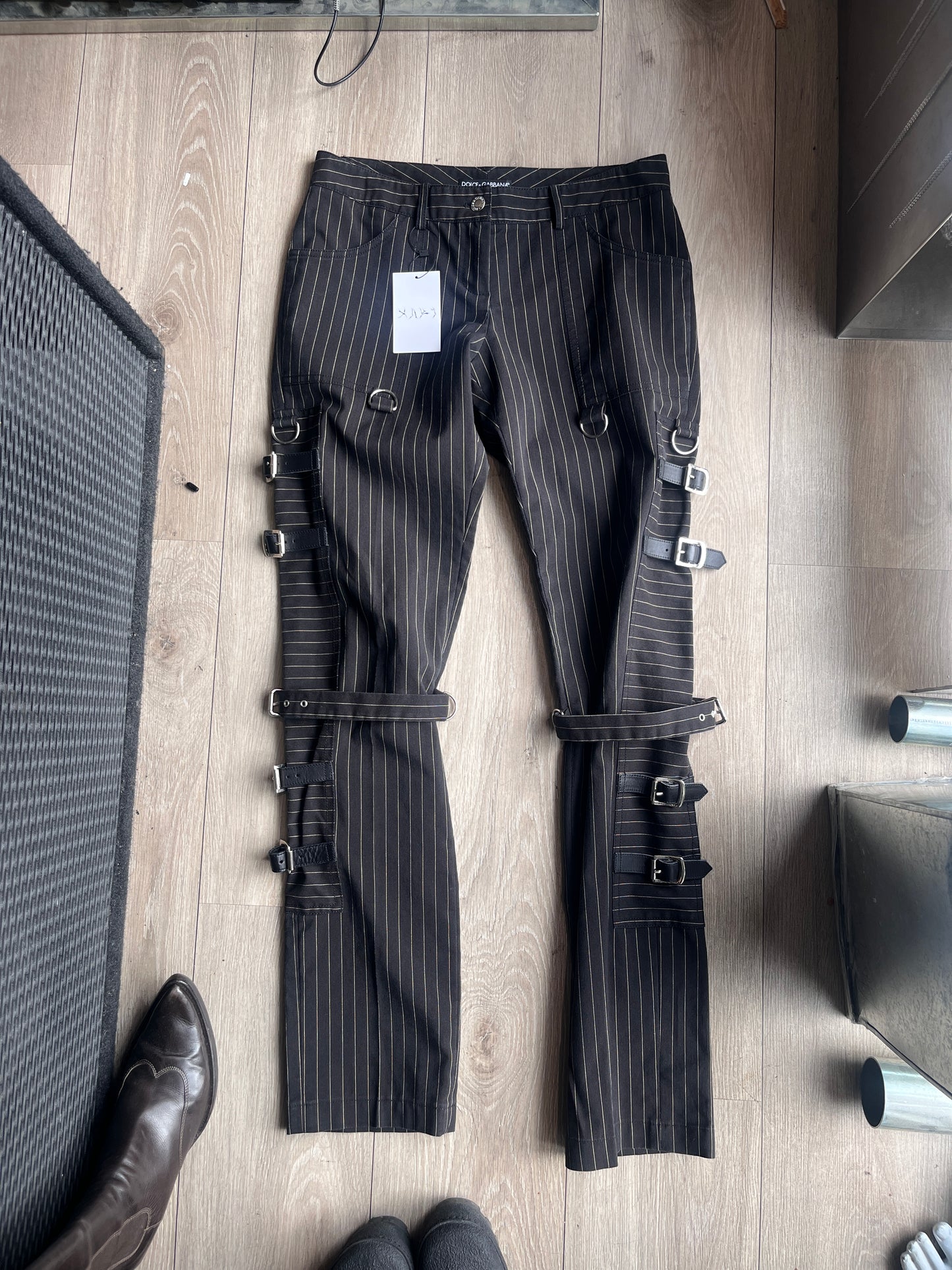 Dolce & Gabbana SEX Collection Bondage Pinstripe Trousers