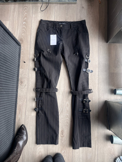 Dolce & Gabbana SEX Collection Bondage Pinstripe Trousers