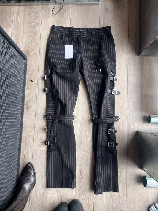 Dolce & Gabbana SEX Collection Bondage Pinstripe Trousers