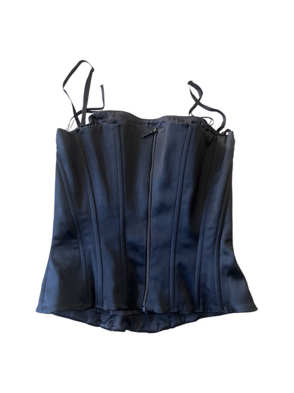 Black Satin Corset Top #12779