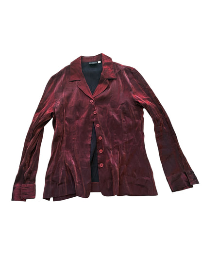 1990s Stars Burgundy Shimmer Blouse #13265