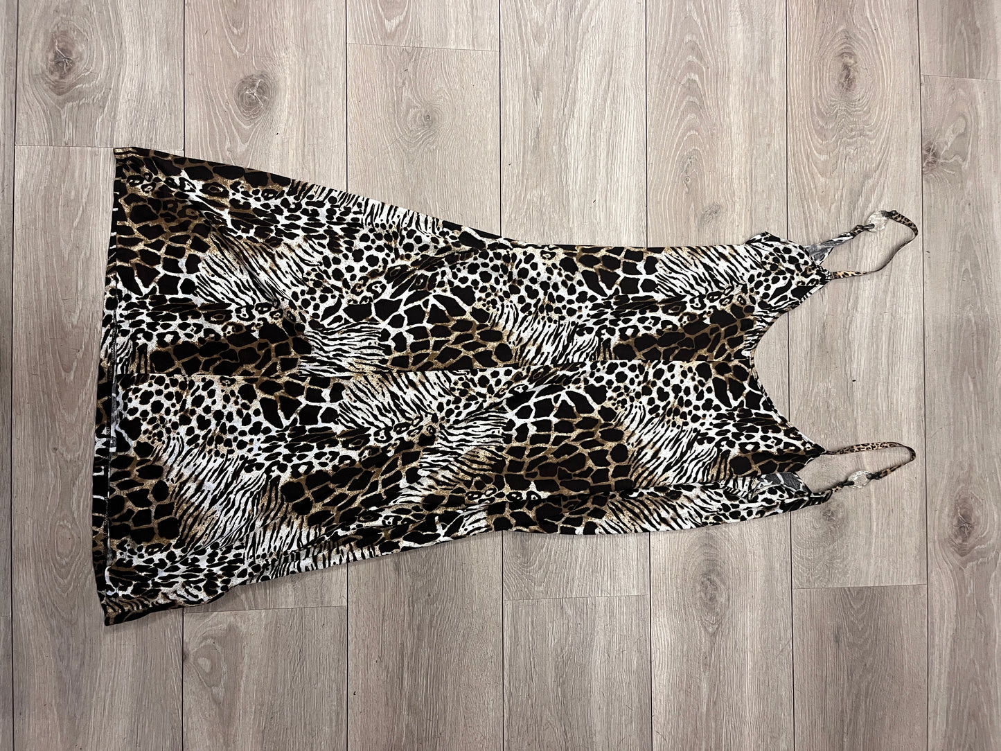 Animal Print Cotton Slip Dress #12859