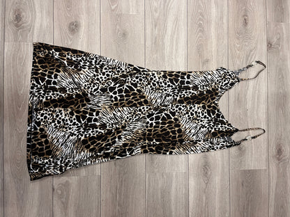 Animal Print Cotton Slip Dress #12859