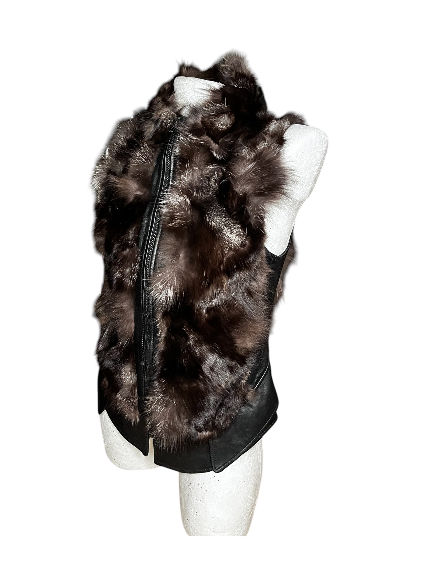 Leather & Fur Vest #7311