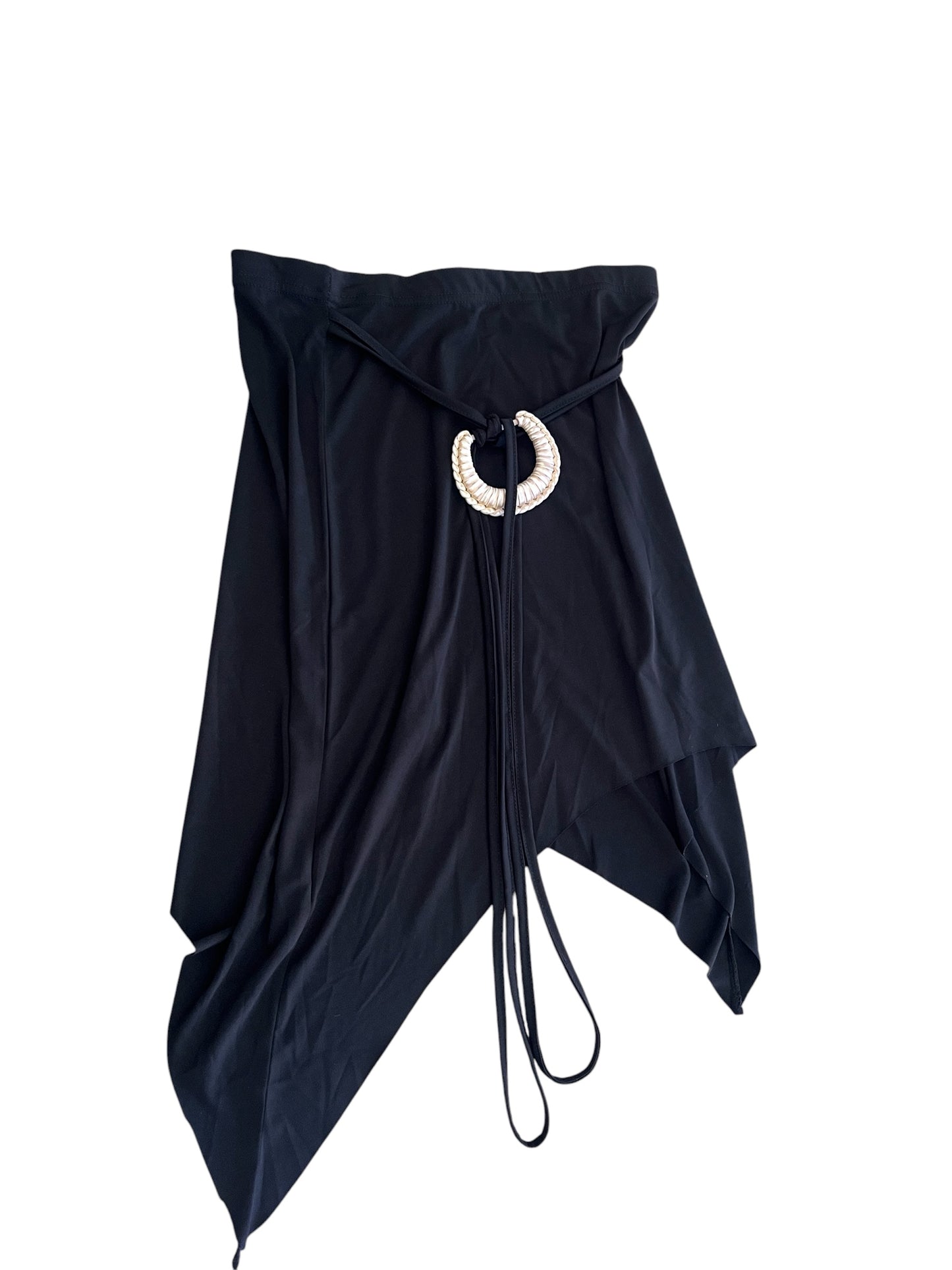 Asymmetric Draped Skirt with Ring Detail #12441