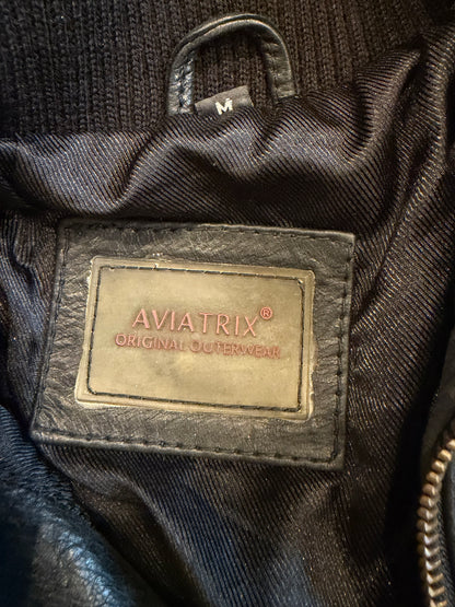 Aviatrix Belted Leather Bomber Jacket #13391