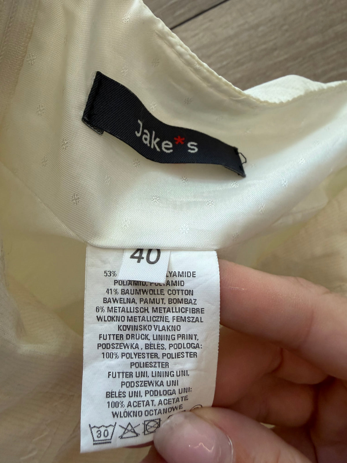 2000s Jake*s White Asymmetric Midi Skirt #13261