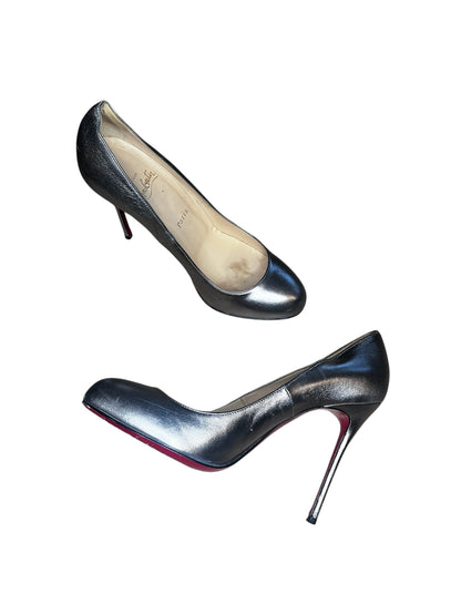 Christian Louboutin Metallic Silver Leather Pumps – Size 39 #9602