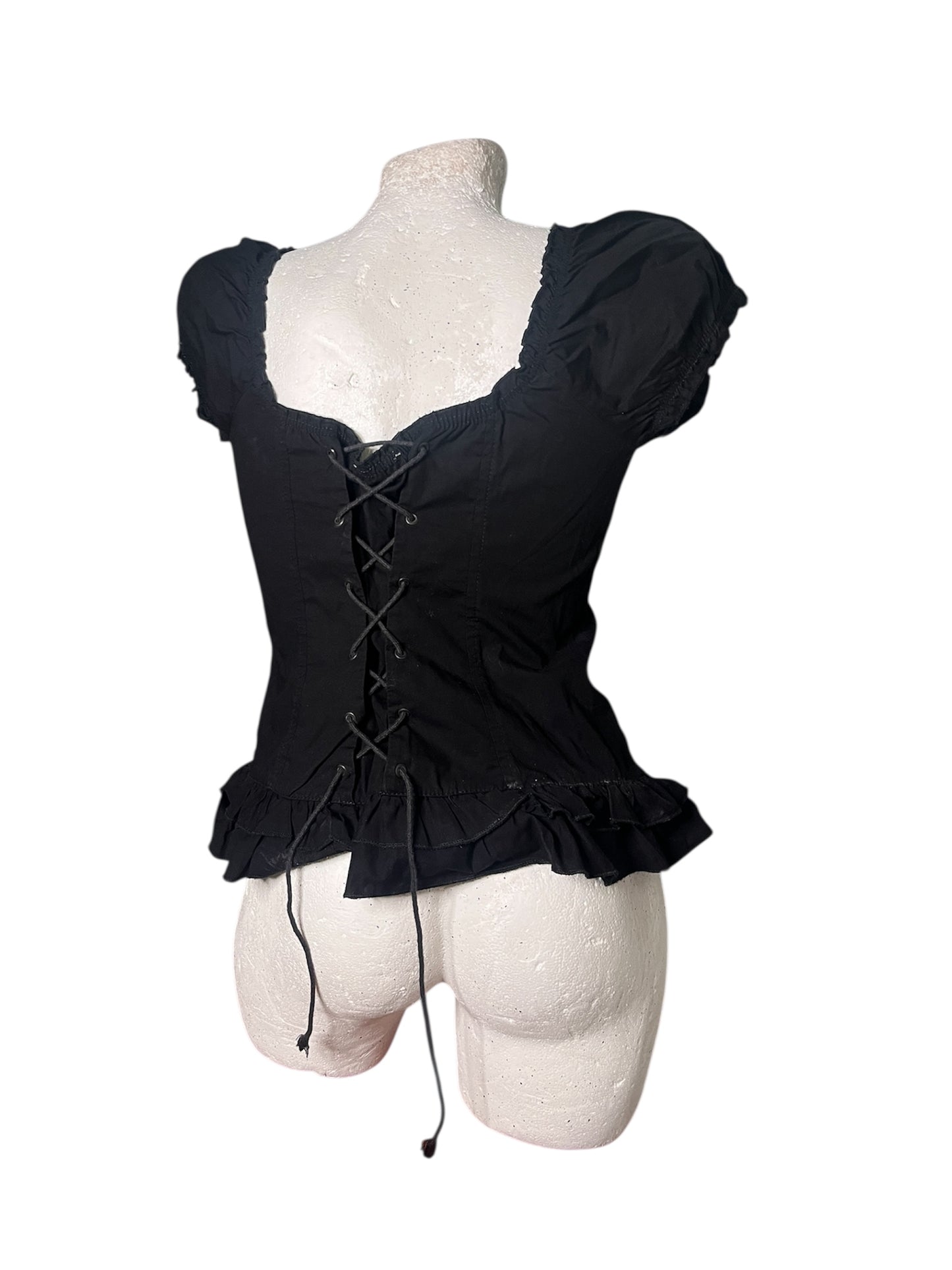 Corset Lace-Up Cotton Top #11961