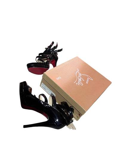 Christian Louboutin “Hyper Prive 120” Patent Platform Heels – Black – Size 39 #11714