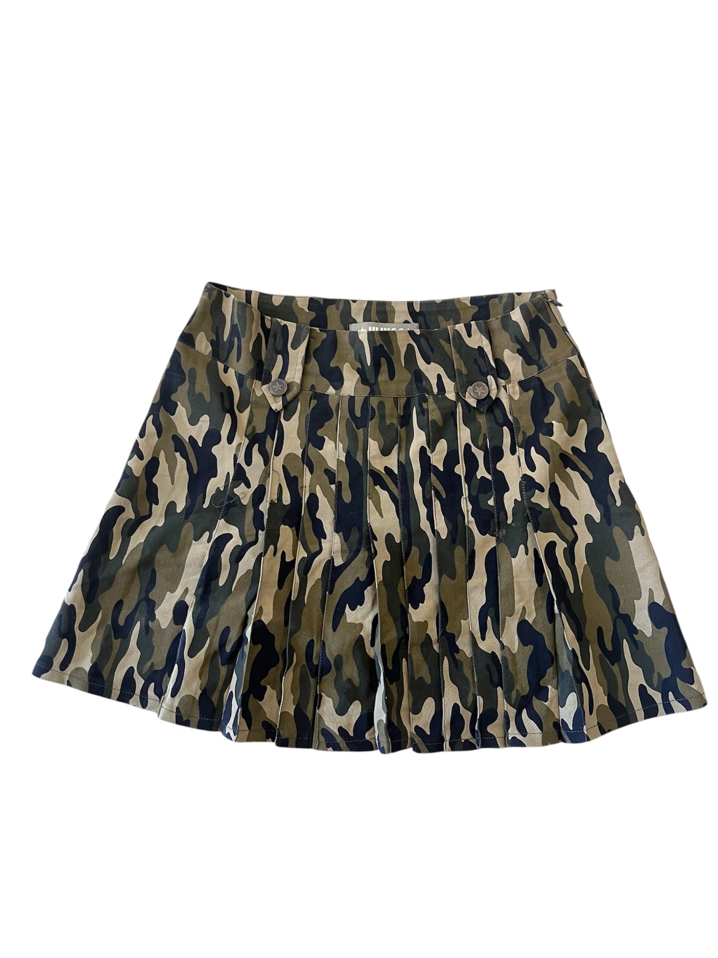 Camo Pleated Mini Skirt #12784