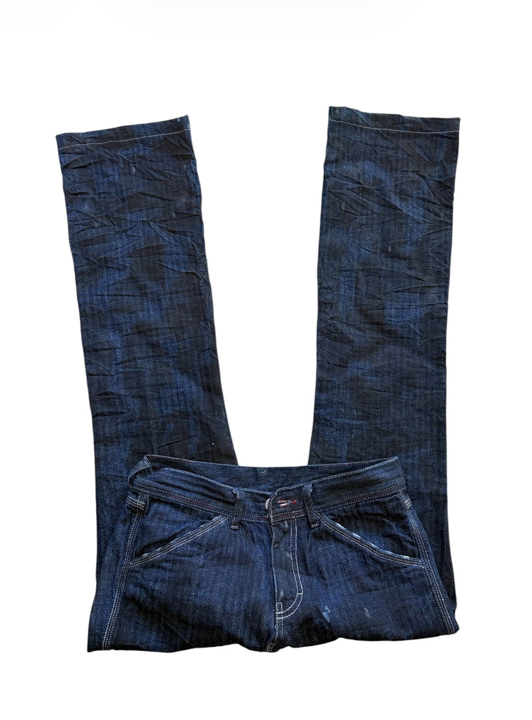 Diesel Dark Wash Low-Rise Straight-Leg Jeans #13626