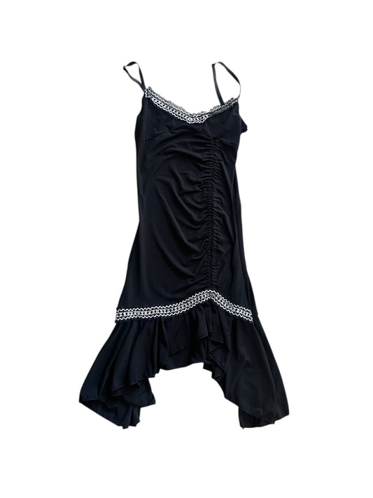 Asymmetric Black Layered Strap Dress #11983