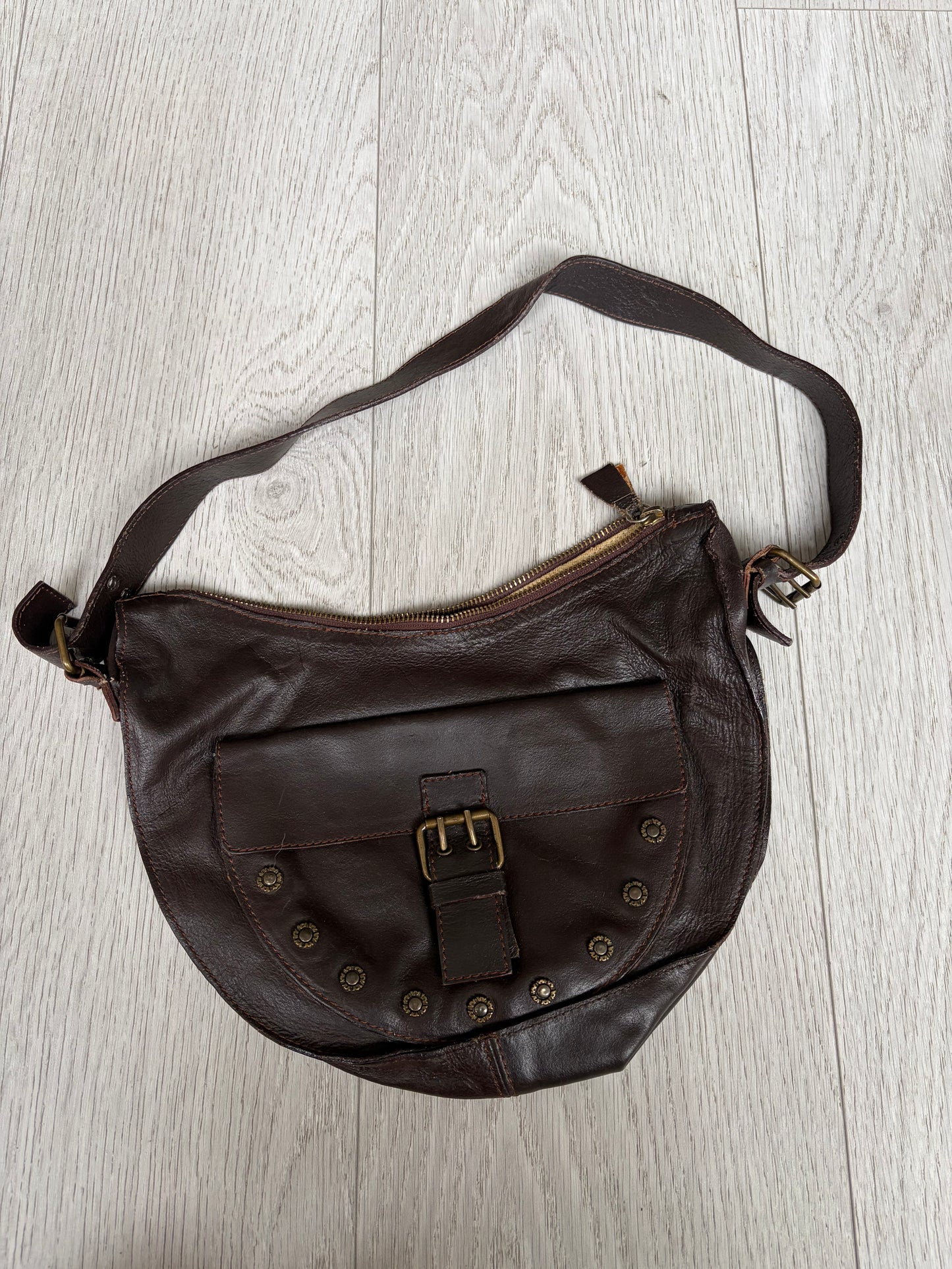 Studded Leather Shoulder Bag #13174