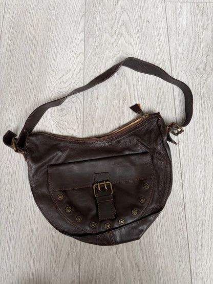 Studded Leather Shoulder Bag #13174