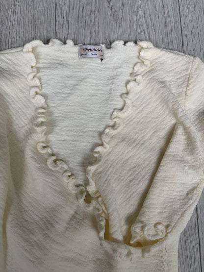 Féminine Ruffled Wrap Knit Top #13165