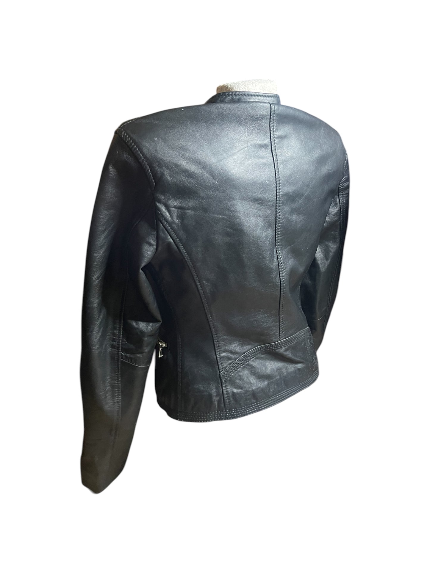 Black Leather Moto Jacket – Vera Pelle #12048