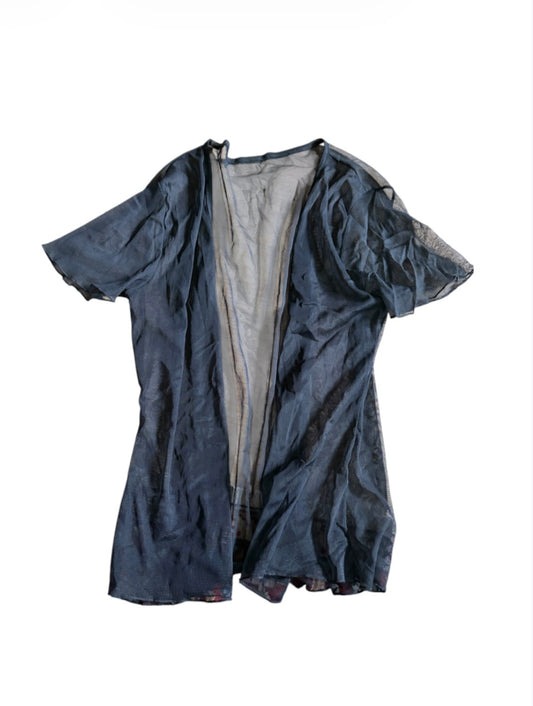 2000s Black Sheer Longline Cardigan