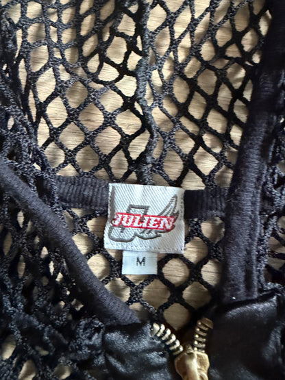 Julien 2000s Black Fishnet Hooded Jacket