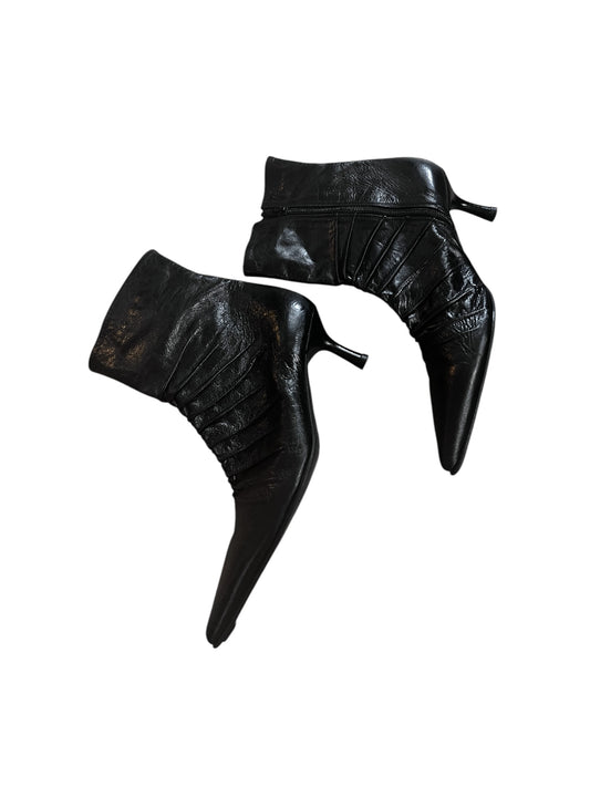 Leather Pointy Anckle Boots #7648