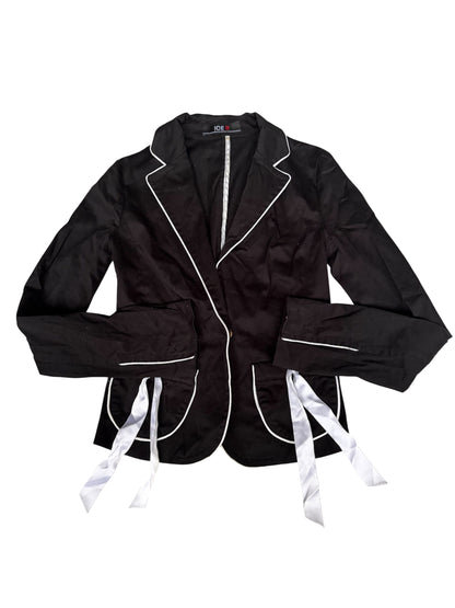 ICE B Contrast-Trim Ribbon Blazer #13167