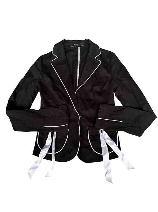 ICE B Contrast-Trim Ribbon Blazer #13167