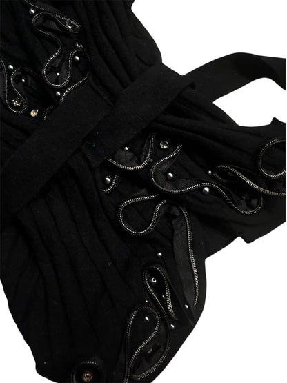 Roccobarocco Embellished Wool Wrap Cardigan #12710