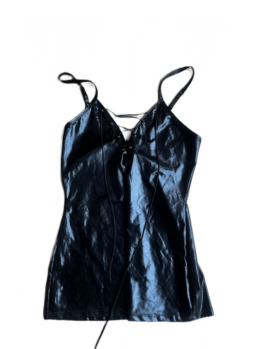 Vinyl Mini Dress M #4844