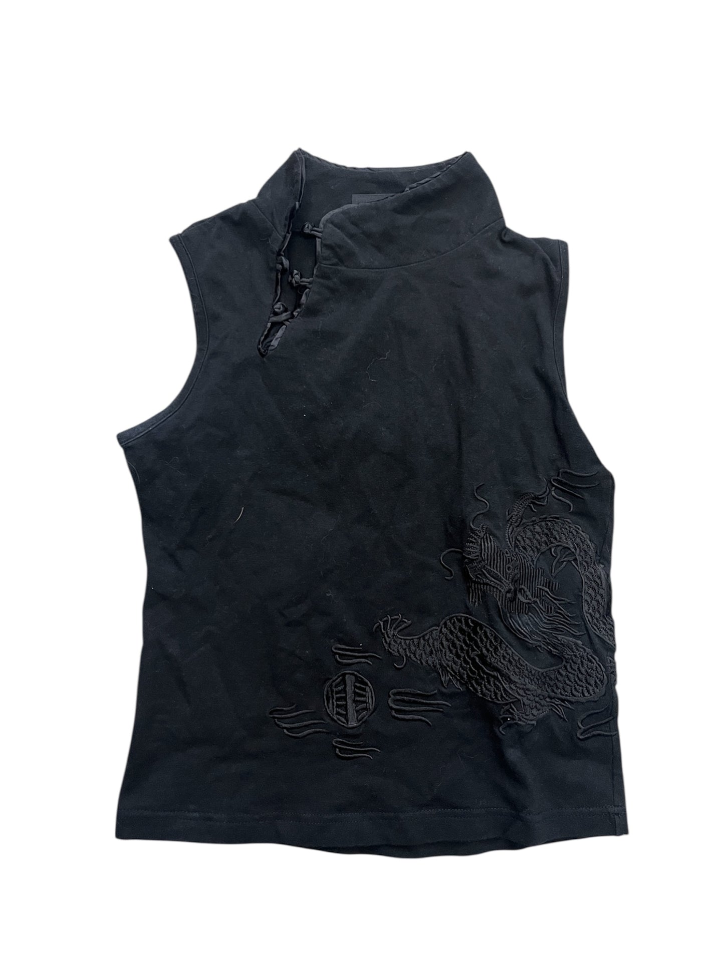 John Richmond Dragon Embroidered Sleeveless Top #11301