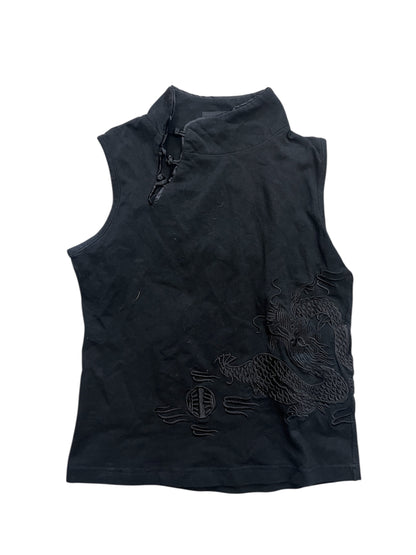 John Richmond Dragon Embroidered Sleeveless Top #11301