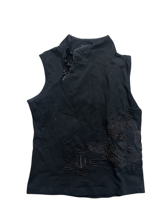 John Richmond Dragon Embroidered Sleeveless Top #11301