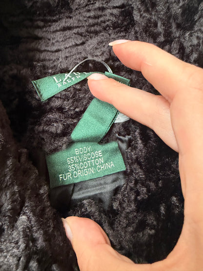 Vintage Lauren Ralph Lauren Textured Faux-Fur Jacket #13222