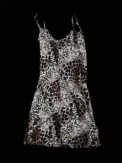 Animal Print Cotton Slip Dress #12859