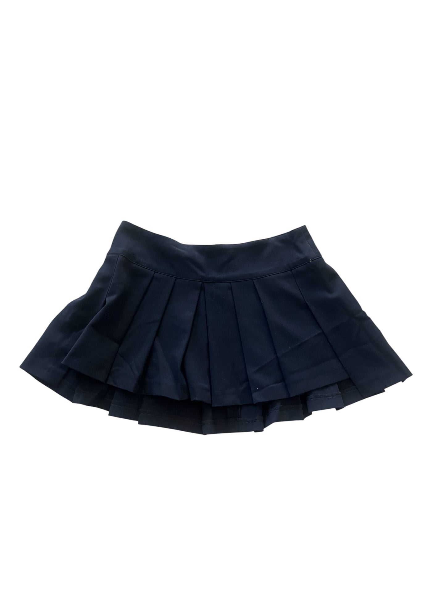 Black Structured Pleated Mini Skirt #12416