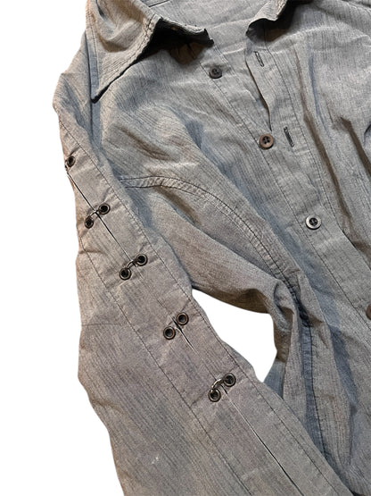 Take Two Fitted Utility Shirt with Eyelet Detail #11287