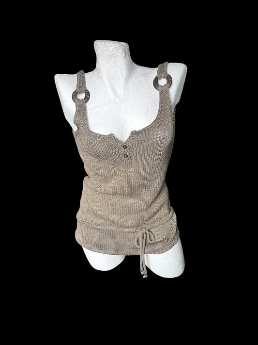 Vintage Y2K Knit Tank Top with Ring Straps #9799