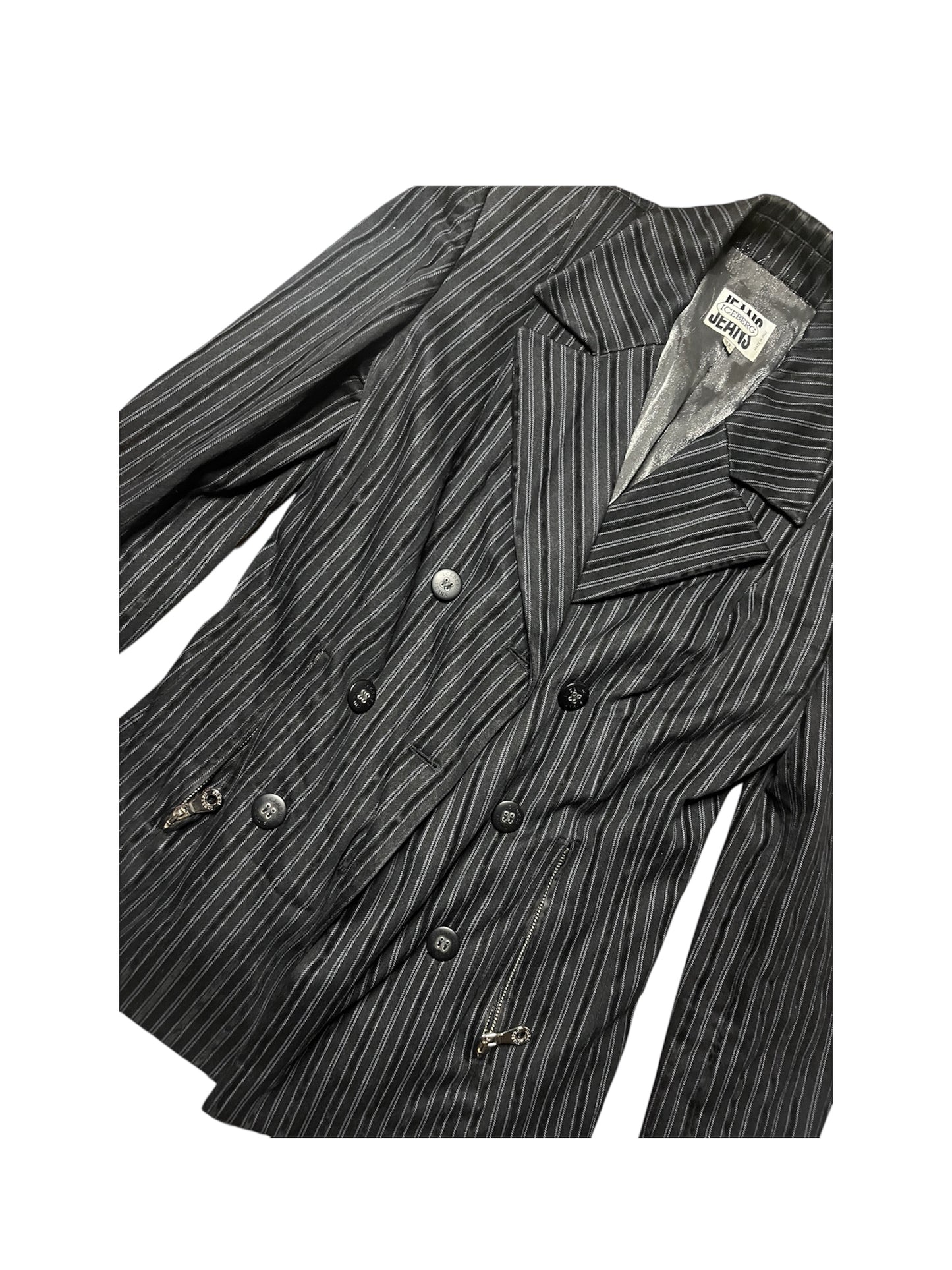 Iceberg Jeans Pinstripe Double-Breasted Blazer #12031