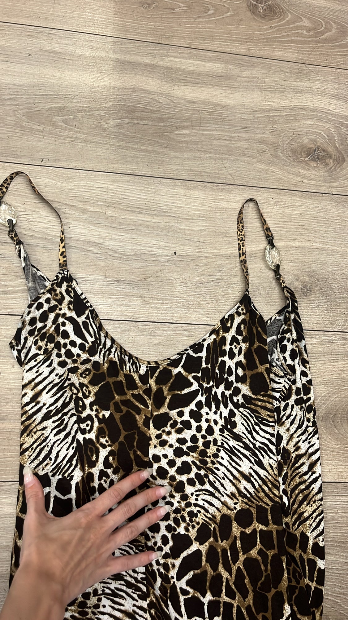 Animal Print Cotton Slip Dress #12859