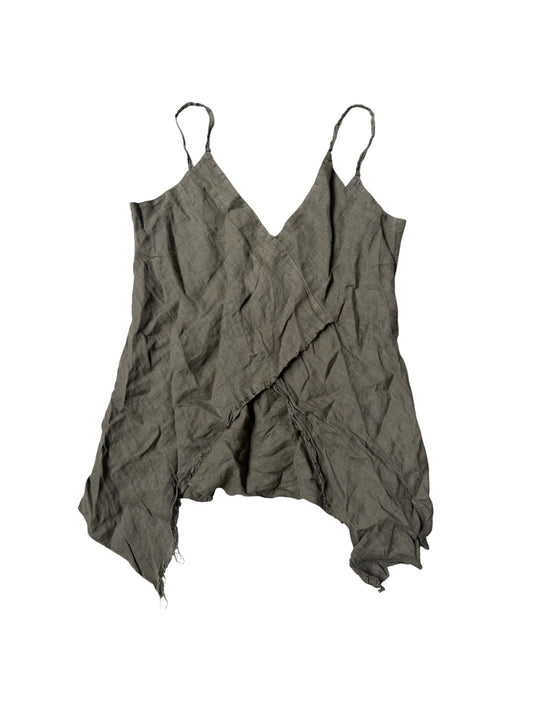 2139 Deconstructed Linen Asymmetric Top #13199
